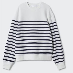 Mango navy blue stripe sweat shirt
